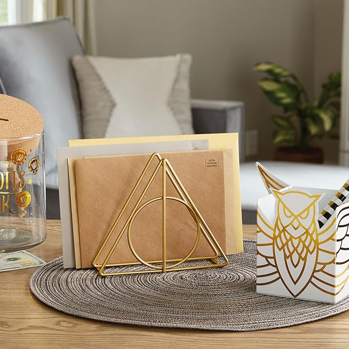 Hallmark Harry Potter Letter Holder (Deathly Hallows) Office Supplies, Gift for Fans, Boss, Teacher, Administrative Assistant