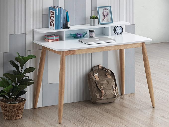 Roskilde Storage Wood Office Desk, White