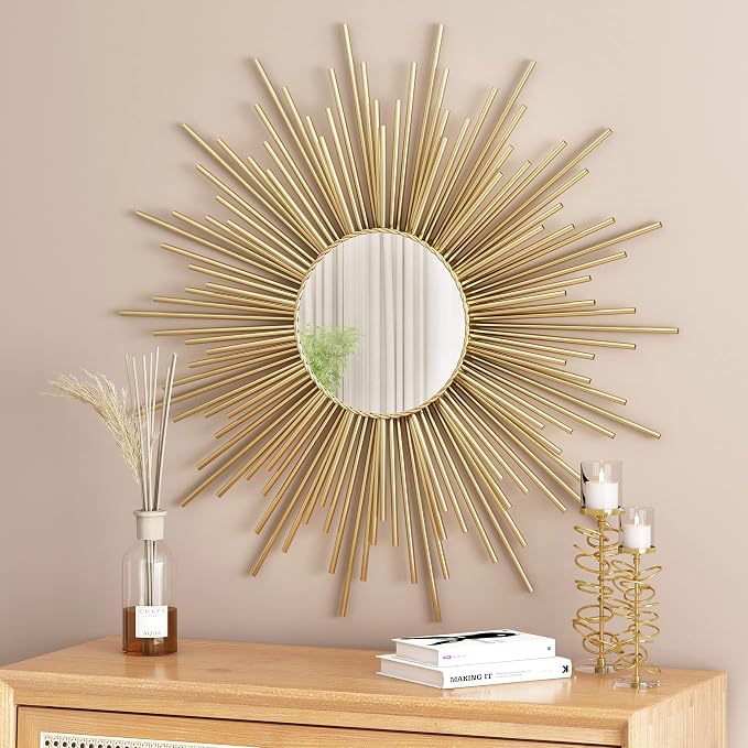 Henton Sunburst Wall Mirror - Gold