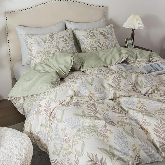 HoneiLife King Size Duvet Cover - 100% Cotton Comforter Cover, Soft & Breathable Floral Bedding Duvet Cover Sets with Zipper Closure & Corner Ties, 3-PC Wildflower Comforter Cover Sets, Blooms