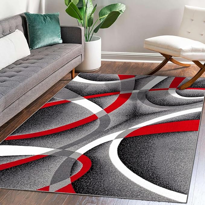 2305 Geometric Abstract 6x9 Modern Abstract Area Rug Carpet
