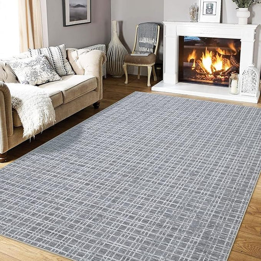 Living Room Rug 4x6 Area Rug Washable Modern Area Rug for Bedroom Aesthetic Entryway Rug Non Slip Accent Rugs with Rubber Backing Soft Low Pile Stain Resistant Carpet for Dining Room 4'x6'