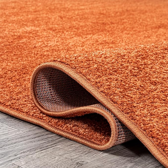 JONATHAN Y Haze Solid Low-Pile Orange Indoor Area Rug 3x5, Coastal,Bohemian,Minimalist,Classic, Easy-Cleaning for Living Room,Bedroom,Kitchen,Pet Friendly,Non-Shedding (SEU100M-3)