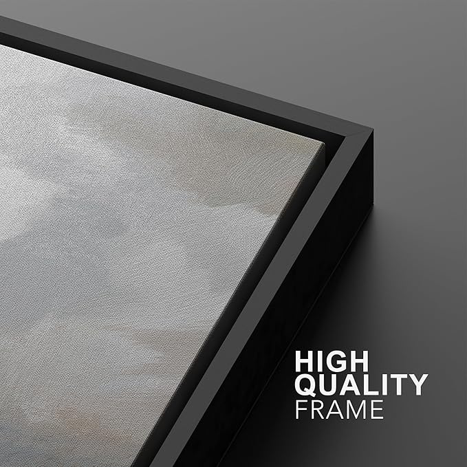 IDEA4WALL Framed Canvas Print Wall Art Set Neutral Brushstroke Abstract Modern Minimalist Illustrations Modern Art Decorative Bohemian Calm/Zen for Living Room, Bedroom, Office - 16"x24"x2 Black