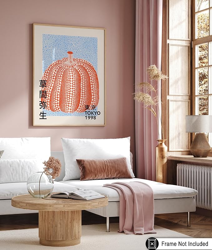 Poster Master Vintage Poster - Pumpkin Forever Print - Tokyo Art - Infinity Dots Art - Chic Gift for Men, Women - Perfect Decor for Living Room, Bedroom, Office - 11x14 UNFRAMED Wall Art