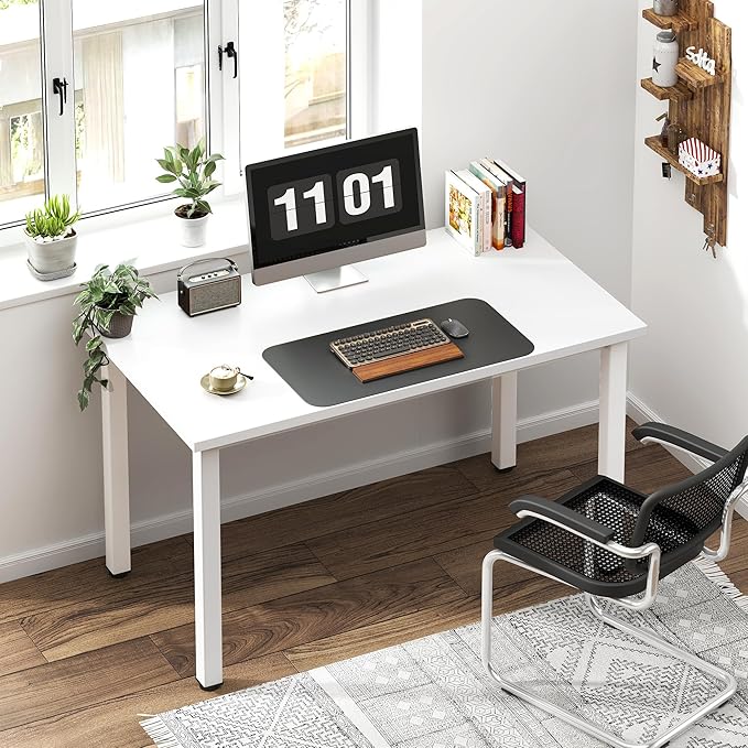 Need Small Desk, 39.4 inches Sturdy Writing Desk for Small Spaces, Small Computer Desk Teens Desk Study Table Laptop Desk Home Office Desk, White