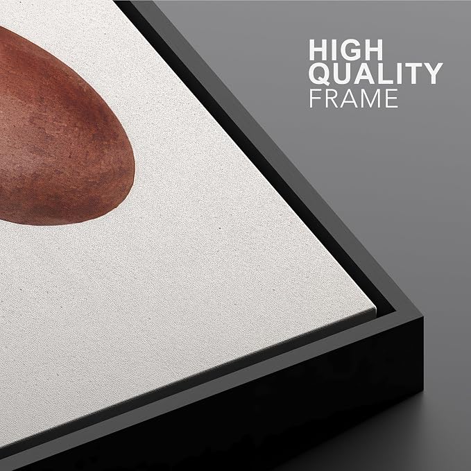 Woodrose Framed Canvas Print Wall Art Zen Balance Stones Harmony Typography Illustrations Modern Art Minimalist 3D Colorful Ultra for Living Room, Bedroom, Office - 16"x24" BLACK