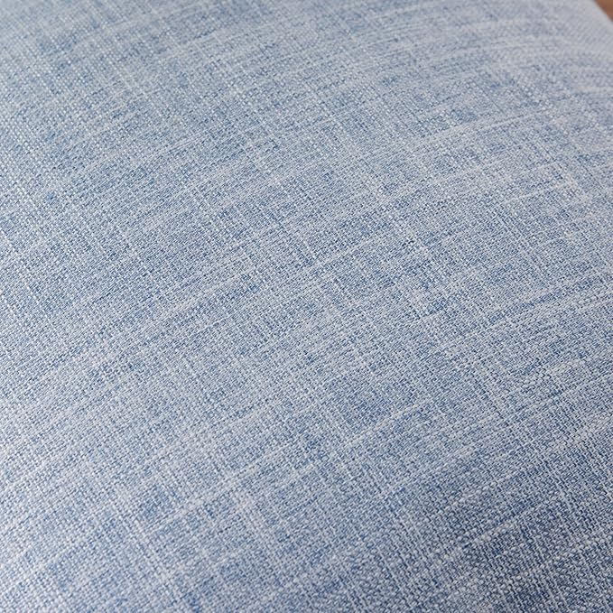 ZeeMart Rustic Cotton Linen Throw Pillow Covers Set of 2, 22x22 Inch Blue, Farmhouse Style Decorative Couch Pillow Cases Dusty Blue Cushion Covers for Sofa Bed Living Room Home Decor