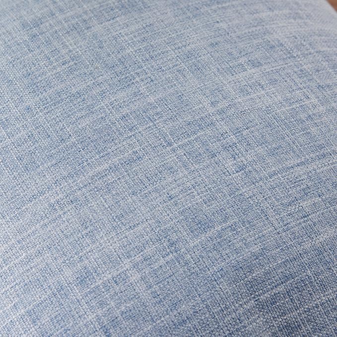 ZeeMart Rustic Cotton Linen Throw Pillow Covers Set of 2, 24x24 Inch Blue, Farmhouse Style Decorative Couch Pillow Cases Dusty Blue Cushion Covers for Sofa Bed Living Room Home Decor
