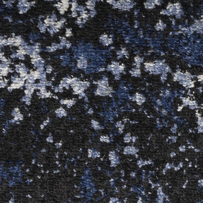 Nourison Home Passion Light Blue Black 3'9" x 5'9" Area Rug - Easy Clean, Non Shedding, Bed Room, Living Room, Dining Room, Kitchen (4' x 6')