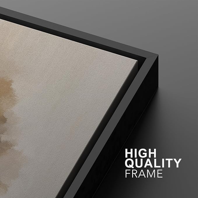IDEA4WALL Framed Canvas Print Wall Art Set Misty Forest Tree Landscape Neutral Brown and Black Illustrations Modern Art Decorative Calm/Zen for Living Room, Bedroom, Office - 24"x36"x2 Black