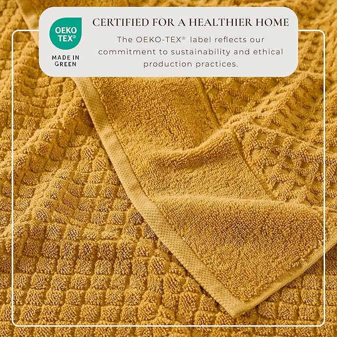 Great Bay Home Oversized Bath Sheets - 100% Cotton 2 Pack 68x35 Extra Large Towel - Absorbent, Durable, Quick-Dry Towels for Bathroom (Marigold)