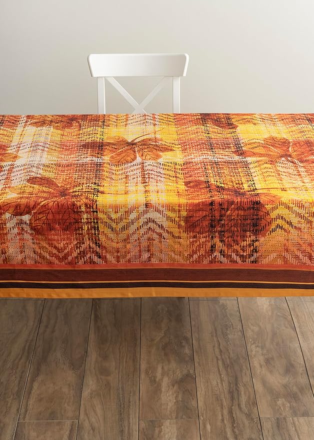 Maison d' Hermine Table Cloth Rectangle Table 100% Cotton 70 x 108 Inches Fall Tablecloth Reusable Everyday Use for Thanksgiving Christmas Decorations Dining Farmhouse Party (Thanksgiving Tartan)