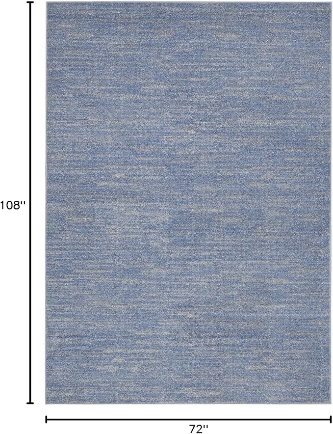 Nourison Home Nourison Essentials Blue Grey 6' x 9' Area Rug - Easy Clean, Non Shedding, Bed Room, Living Room, Dining Room, Kitchen (6' x 9')