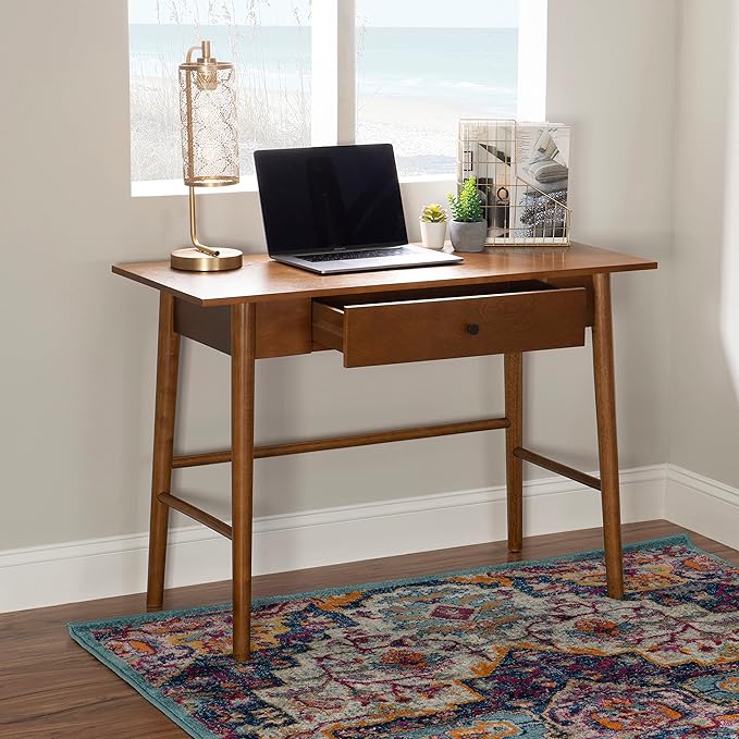 Melissa Mid Century Walnut Desk by Linon