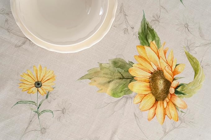 Maison d' Hermine Table Cloth Round Table 100% Cotton 63 Round Inches Tablecloth Reusable Decorative for Dining Room Farmhouse Home Valentines Day Decorations Spring Summer - Candice