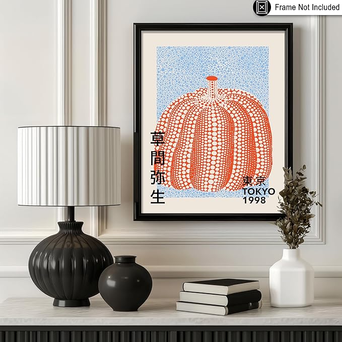 Poster Master Vintage Poster - Pumpkin Forever Print - Tokyo Art - Infinity Dots Art - Chic Gift for Men, Women - Perfect Decor for Living Room, Bedroom, Office - 11x14 UNFRAMED Wall Art