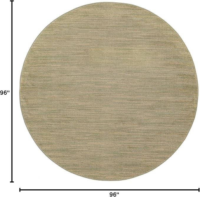 Nourison Home Nourison Essentials Green Gold 8' x Round Area Rug - Easy Clean, Non Shedding, Bed Room, Living Room, Dining Room, Kitchen (8' x Round)