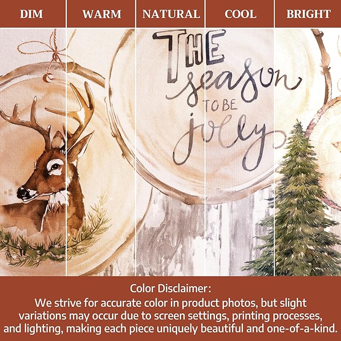Maison d' Hermine Table Cloth Round Table 100% Cotton 63 Inches Fall Tablecloth Reusable Everyday Use for Thanksgiving Christmas Decorations Dining Farmhouse Party (Mountain Life)