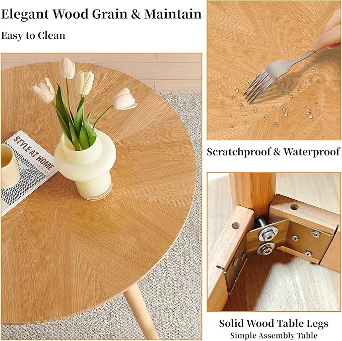 Small Dining Table Set for 4, Modern Round Dining Table with 4 PU Leather Dining Chairs in Metal Legs, Breakfast Nook for Compact Spaces, Dark Grey
