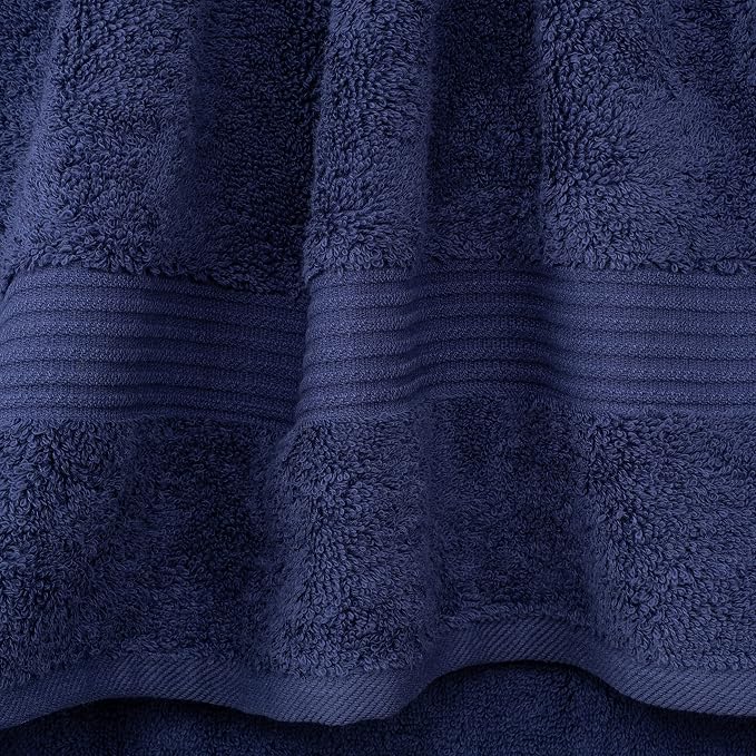 Cotton Paradise 100% Cotton Turkish Towel Set, Soft Absorbent Quick Dry, 6 Piece Towel Set, Navy Blue