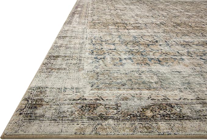 Loloi Amber Lewis Morgan Collection MOG-02 Navy/Sand 5'-0" x 7'-0" 38" Thick Area Rug feat. CloudPile, Neutral, Room Décor, Vintage Inspired, Livingroom, Bedroom, Dining Area