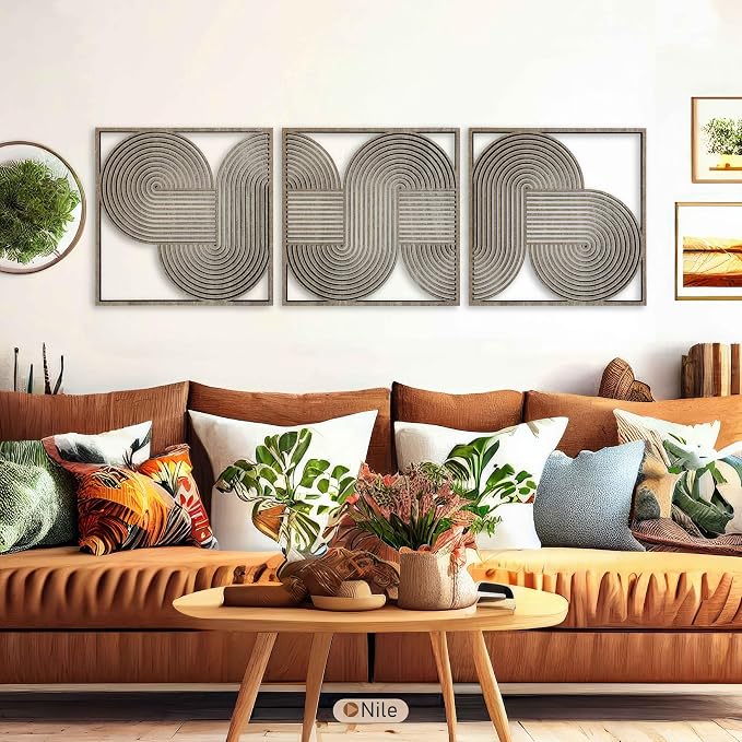 Extra Large Wooden Wall Art, Endless Flow Wood Wall Decor for Mid Century Modern Interiors, Abstract Geometric Wall Hanging, Home Gifts for Living Room and Bedroom