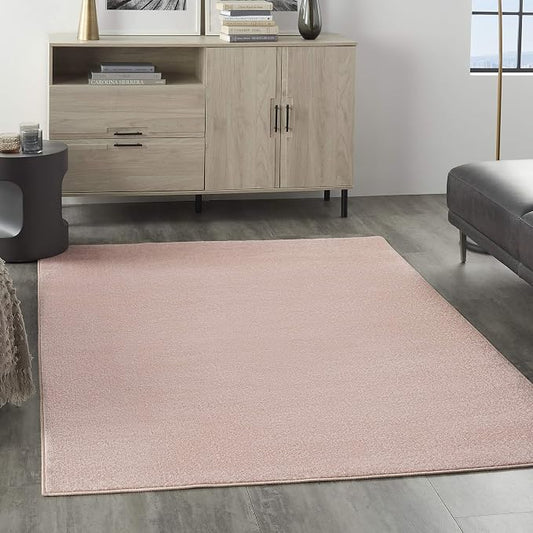 Nourison Home Nourison Essentials Pink 5' x 7' Area Rug - Easy Clean, Non Shedding, Bed Room, Living Room, Dining Room, Kitchen (5' x 7')