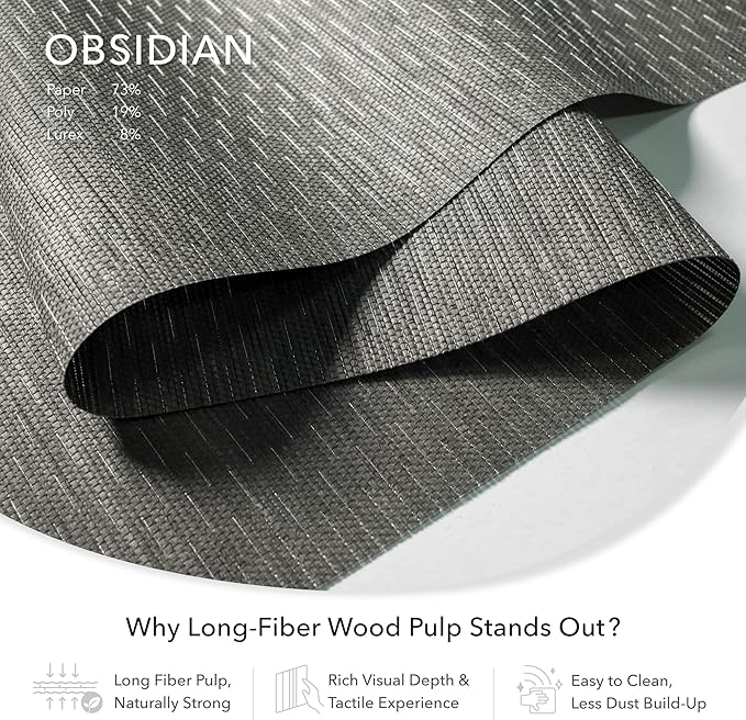 GoDear Design Shimmering Adjustable Sliding Panel Track Blinds, Vertical Window Blinds, Patio Door Blinds, Extendable Track from 45.8" to 86" W, Trimmable Panel Curtains Up to 96", Obsidian