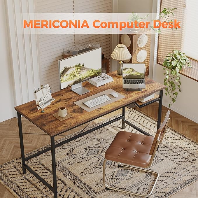 Mericonia 48 inch Computer Desk, Gaming Desk for Small Spaces, Modern Simple Style Table for Home Office, Study Student Writing Table