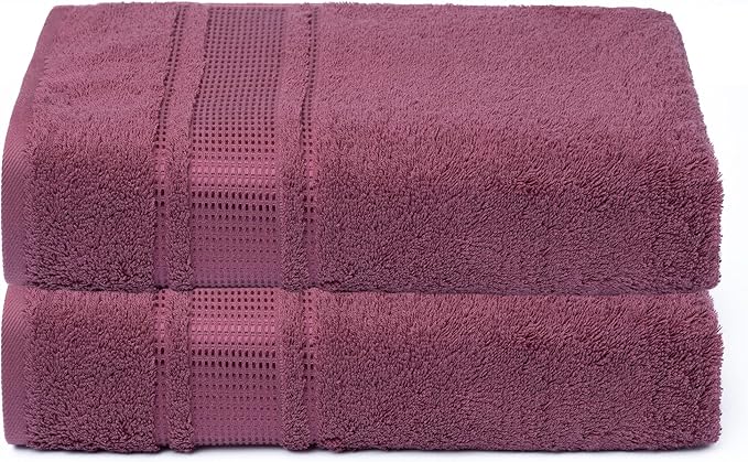Melissa Linen Hand Towels, Set of 2, 100% Turkish Cotton Face Hand Towels for Bathroom, 20 in x 35 in, Absorbent, Quick Dry, Spa and Hotel Quality Bathroom Towels, Dark Reddish Purple