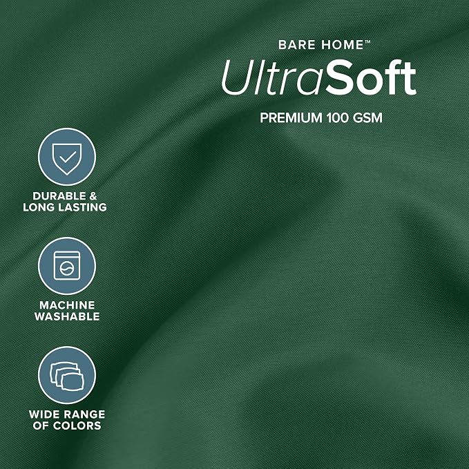 Bare Home King Sheet Set - 1800 Ultra-Soft Microfiber King Bed Sheets - Double Brushed - Deep Pockets - Easy Fit - 4 Piece Set - Bedding Sheets & Pillowcases (King, Forest Green)