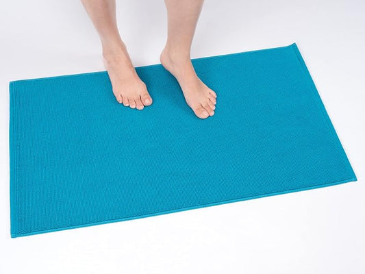 Cotton Paradise 100% Cotton Turkish Bathmat Rug, Soft Absorbent Quick Dry Non Slip, 17x24 Bathmat Rug, Ocean Aqua