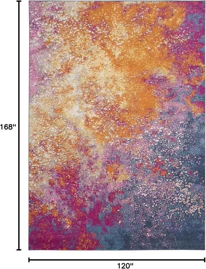 Nourison Home Passion Sunburst 10' x 14' Area Rug, Modern, Abstract, Easy-Cleaning, Non-Shedding, Bedroom, Living Room, Dining Room, Kitchen
