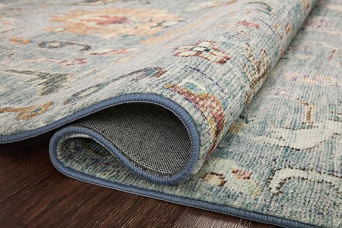 Loloi Margot Collection MAT-06 Denim/Multi 8'-6" x 11'-6" Area Rug feat. CloudPile, No-Shed Easy Clean Large Patterned Area Rug for Living Room, Bedroom, Dining Area
