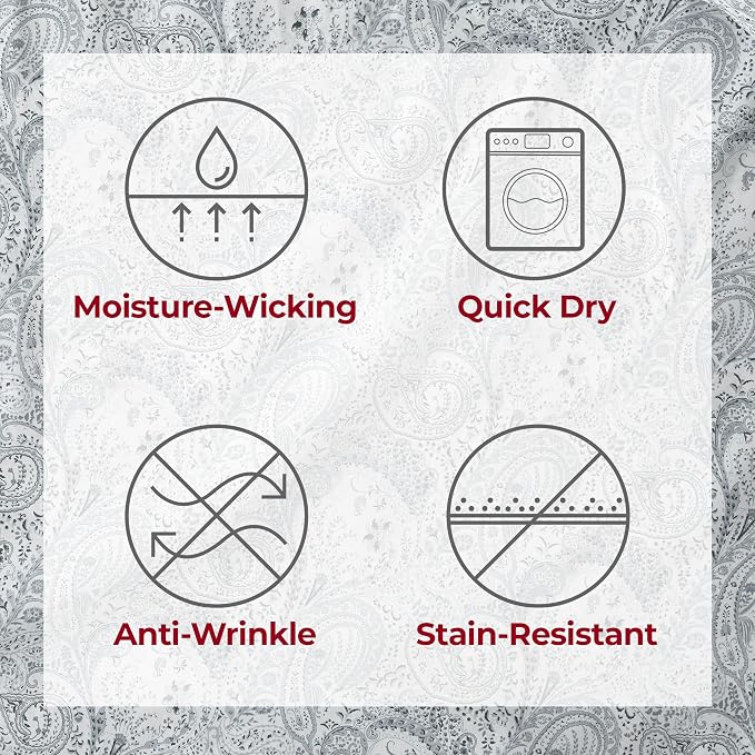 Mellanni Twin Sheets Set - 3 PC Iconic Collection Bedding - Hotel Luxury, Extra Soft, Cooling Bed Sheets - Wrinkle, Fade, Stain Resistant (Twin, Paisley Gray)