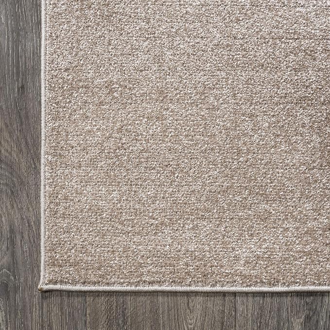 JONATHAN Y Haze Solid Low-Pile Beige Indoor Area Rug 4x6, Coastal,Bohemian,Minimalist,Classic, Easy-Cleaning for Living Room,Bedroom,Kitchen,Pet Friendly,Non-Shedding (SEU100G-4)