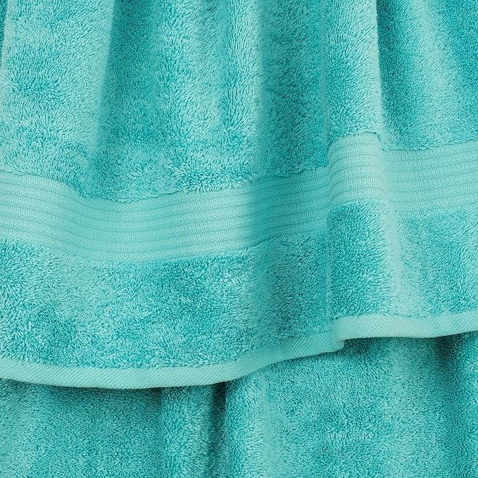 Cotton Paradise 100% Cotton Turkish Towel Set, Soft Absorbent Quick Dry, 6 Piece Towel Set, Turquoise