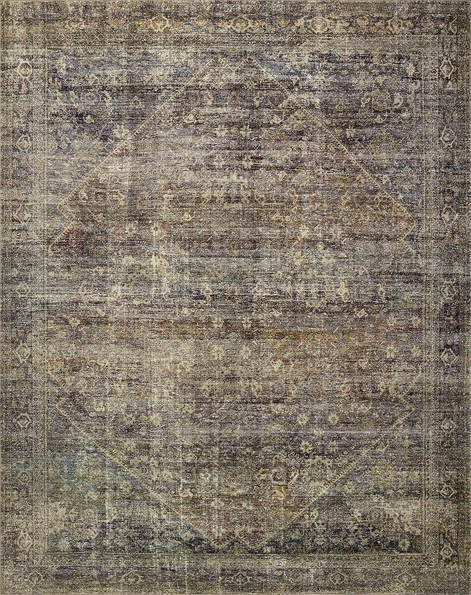 Loloi Amber Lewis Morgan Collection MOG-05 Spice/Lagoon 5'-0" x 7'-0" 38" Thick Area Rug feat. CloudPile, Neutral, Room Décor, Vintage Inspired, Livingroom, Bedroom, Dining Area