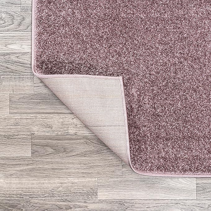 JONATHAN Y Haze Solid Low-Pile Light Purple 6x6 Square Indoor Area Rug, Coastal,Bohemian,Minimalist,Classic, Easy-Cleaning for Living Room,Bedroom,Kitchen,Pet Friendly,Non-Shedding (SEU100R-6SQ)