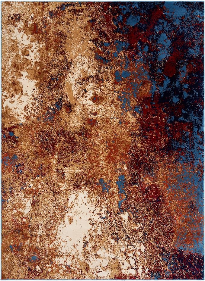 LUXE WEAVERS Modern Splatter Abstract Area Rug, Blue 6x9