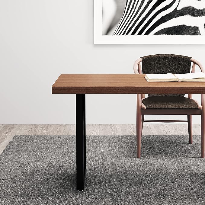 Metal Table Legs for Desk, Heavy Duty Square Tube Iron, DIY Furniture Legs for Dining and Coffee Table, Computer Desk, Workbench, Meeting Room Table, 28”H x 17.7”W(Rectangle)