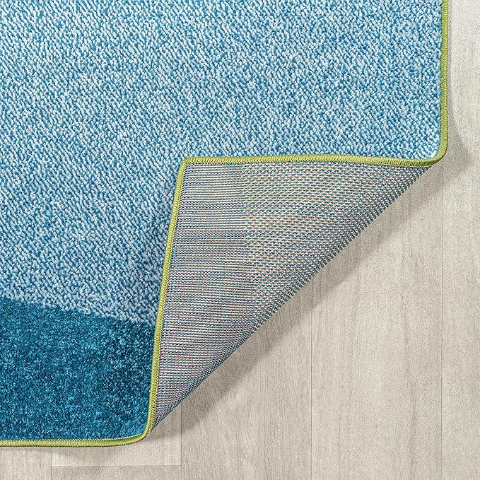 JONATHAN Y Prism Geometric Striped Indoor Area Rug 5x8, Orange/Green/Blue, Modern, Coastal, Easy-Cleaning for Living Room, Bedroom, Kitchen, Pet Friendly, Non-Shedding (DZC101A-5)