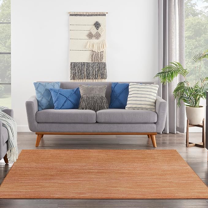 Nourison Home Nourison Essentials Rust 7' x Square Area Rug - Easy Clean, Non Shedding, Bed Room, Living Room, Dining Room, Kitchen (7' x Square)