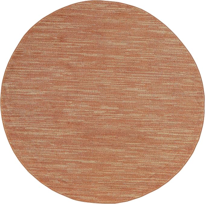Nourison Home Nourison Essentials Rust 6' x Round Area Rug - Easy Clean, Non Shedding, Bed Room, Living Room, Dining Room, Kitchen (6' x Round)