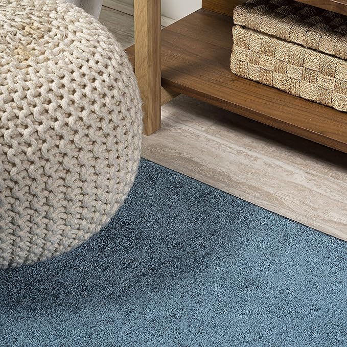 JONATHAN Y Haze Solid Low-Pile Turquoise Runner Rug 2x12, Coastal,Bohemian,Minimalist,Classic, Easy-Cleaning for Living Room,Bedroom,Kitchen,Pet Friendly,Non-Shedding (SEU100H-212)