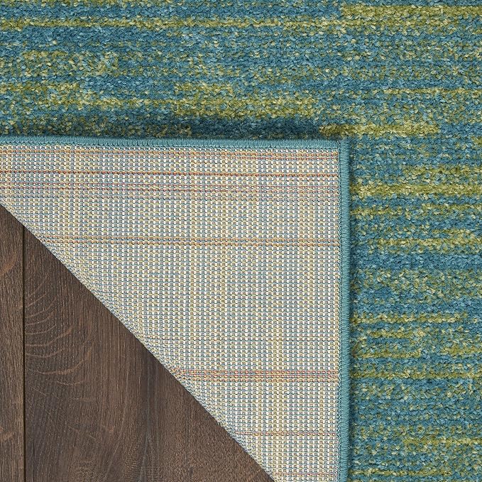 Nourison Home Nourison Essentials Blue Green 8' x 10' Area Rug - Easy Clean, Non Shedding, Bed Room, Living Room, Dining Room, Kitchen (8' x 10')