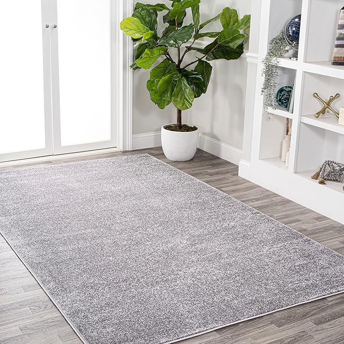 JONATHAN Y Haze Solid Low-Pile Gray Indoor Area Rug 10x14, Coastal,Bohemian,Minimalist,Classic, Easy-Cleaning for Living Room,Bedroom,Kitchen,Pet Friendly,Non-Shedding (SEU100A-14)