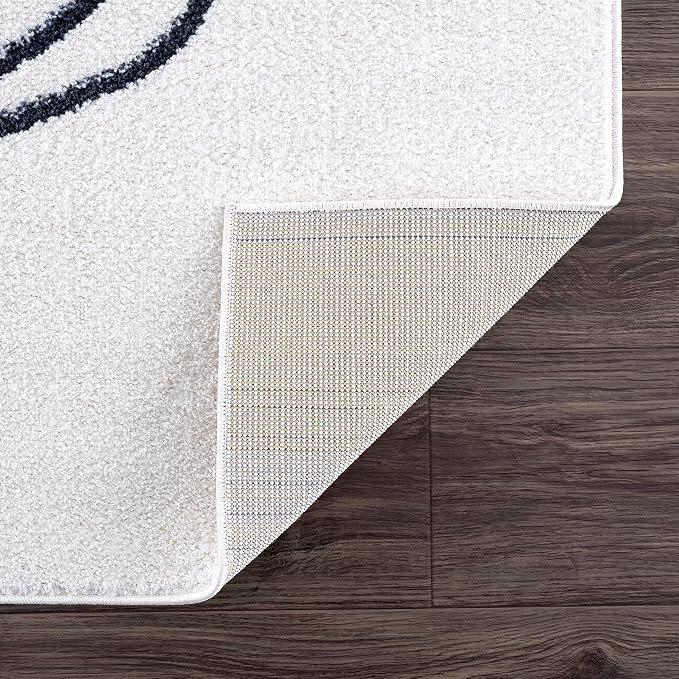 Abani Deco Collection Area Rug - Cream Minimalist Geometric Design - 8'11" x 12'(9'x12') - Easy to Clean - Durable for Kids and Pets - Non-Shedding - Medium Pile - for Living Room, Bedroom & Office
