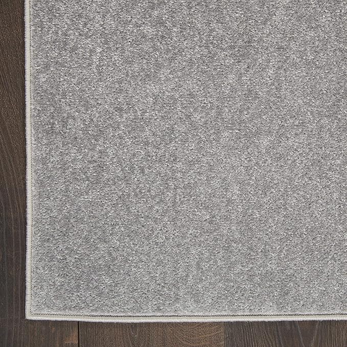Nourison Home Nourison Essentials Silver Grey 2'2" x 7'6" Area Rug - Easy Clean, Non Shedding, Bed Room, Living Room, Dining Room, Kitchen (8' Runner)